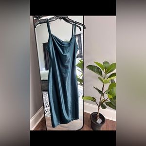 Satin green gown